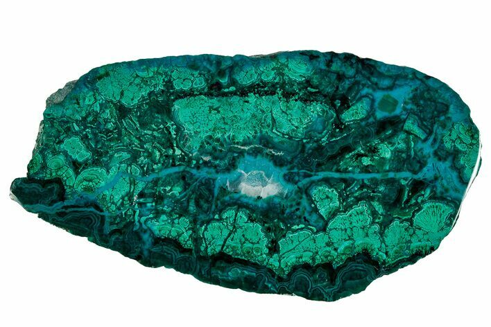 Polished Banded Chrysocolla and Malachite - Bagdad Mine, Arizona #337002